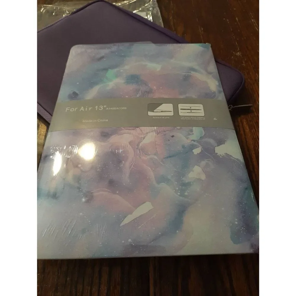New Wocadi 5-in-1 Purple Blue Purple Marble MacBook Air 13 Sleeve Protection Kit